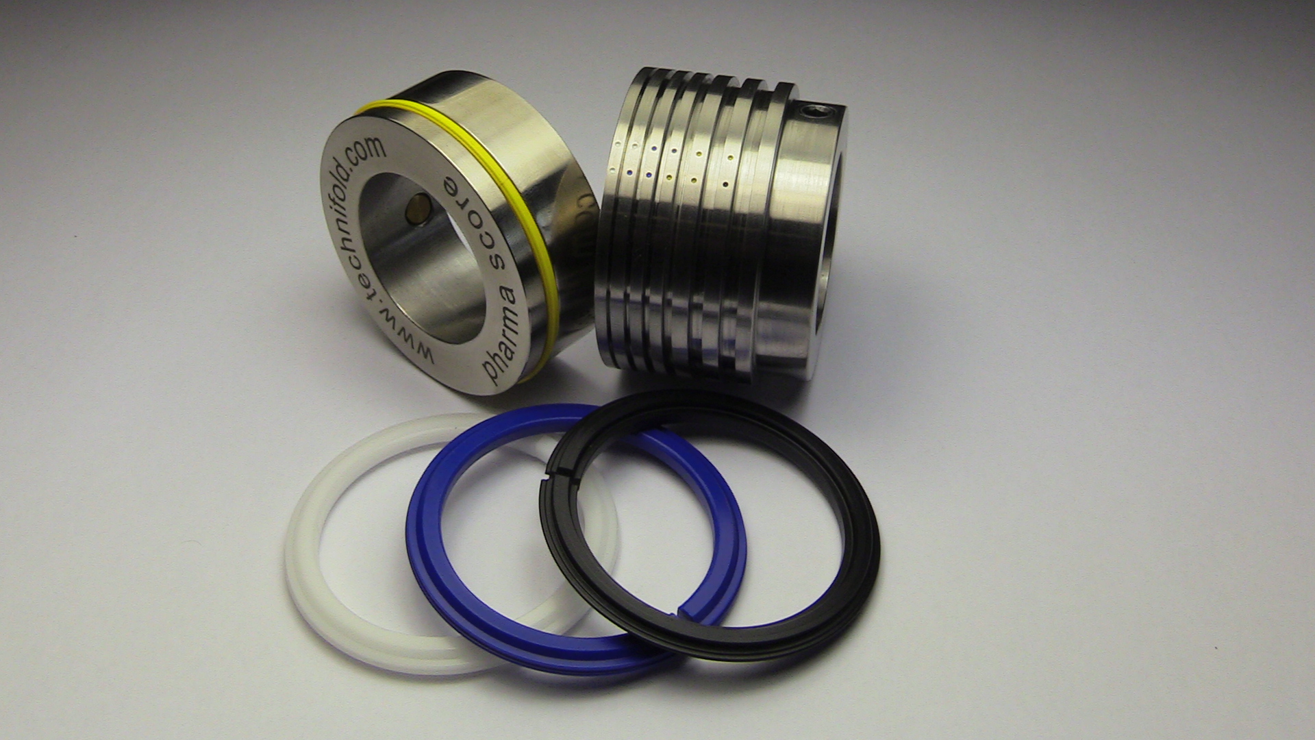 Pharma Score components showing 6 female channels and 3 colour-coded scoring ribs